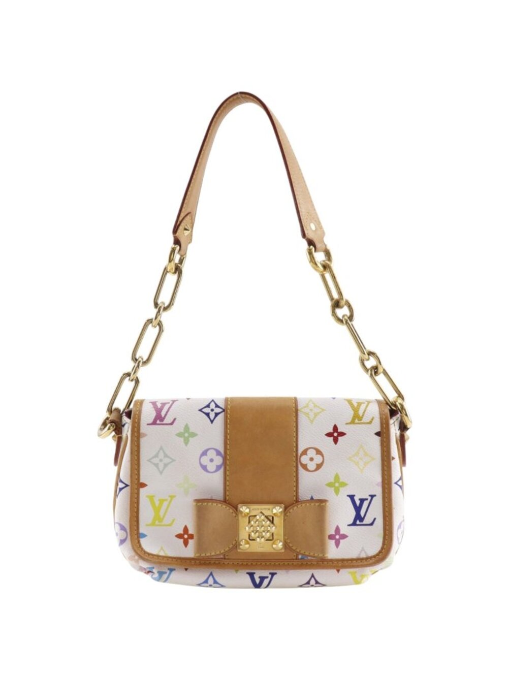 Louis Vuitton Patti Ribbon Monogram Multicolor Blanc White Shoulder Bag